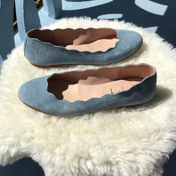 French Sole New York-FSNY-Jigsaw Blue Suede Flats Leather Size 8B Made in Spain - Picture 7 of 12